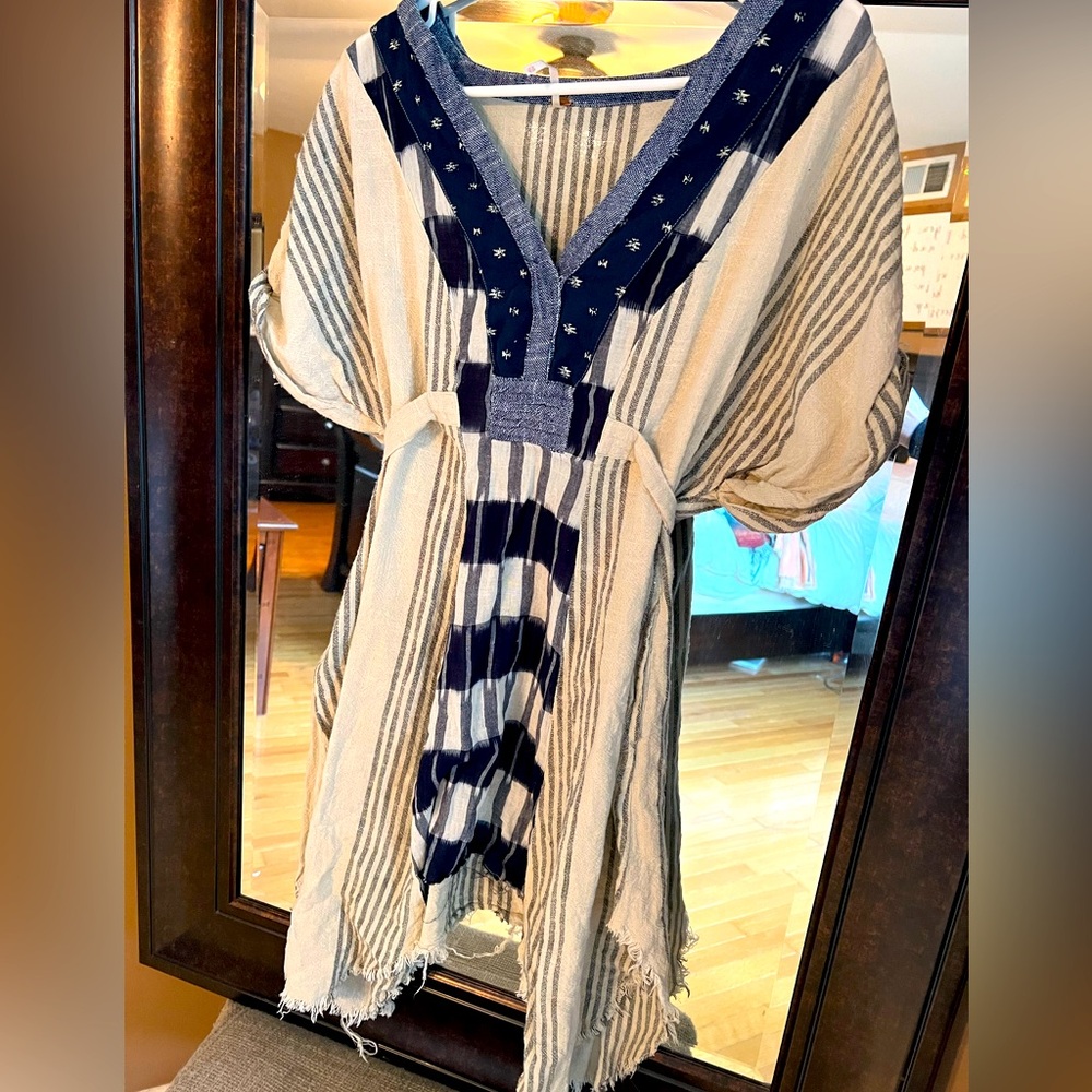 Free People linen denim accented dress